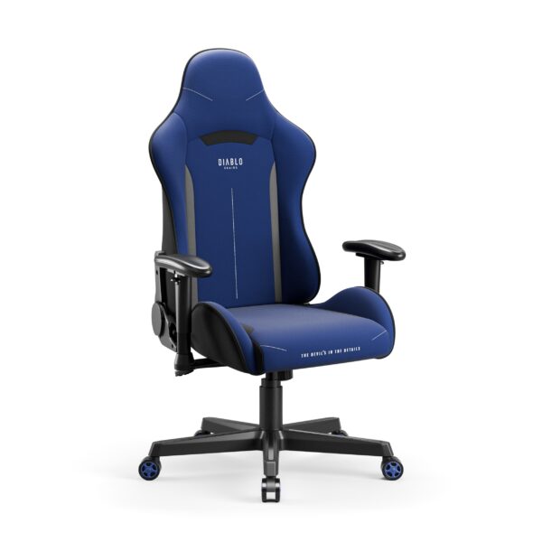 1f3609d98c0d61f9ee7c7cdadb51f8e78a310d0a Fotel gamingowy materiałowy granatowy: Diablo X-Starter