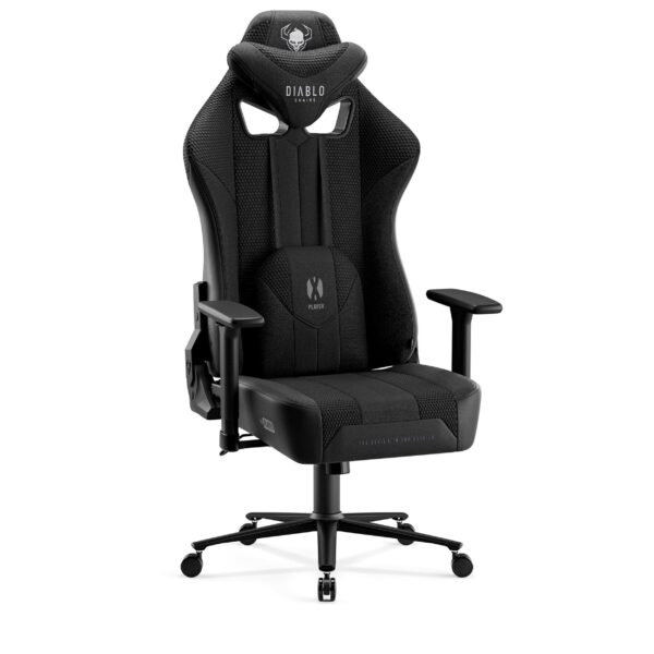3be1f341240a3c219c5b469cef4c33d5ad710596 Materiałowy fotel gamingowy czarny Diablo X-Player 2.0 King Size
