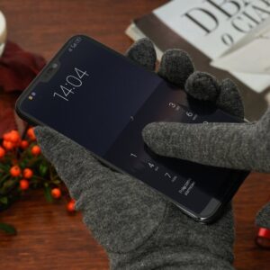 50f13f47156b44daa4fc45042cda5fa3e4bba64c Rękawiczki damskie szare dotyk polarek BELTIMORE K30