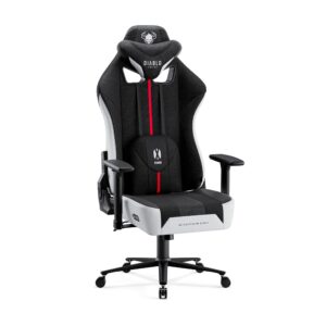 5212dde17aa8130f1645e075f58a6773728ff258 Materiałowy fotel gamingowy Diablo X-Player 2.0 Normal Size, biało-czarny