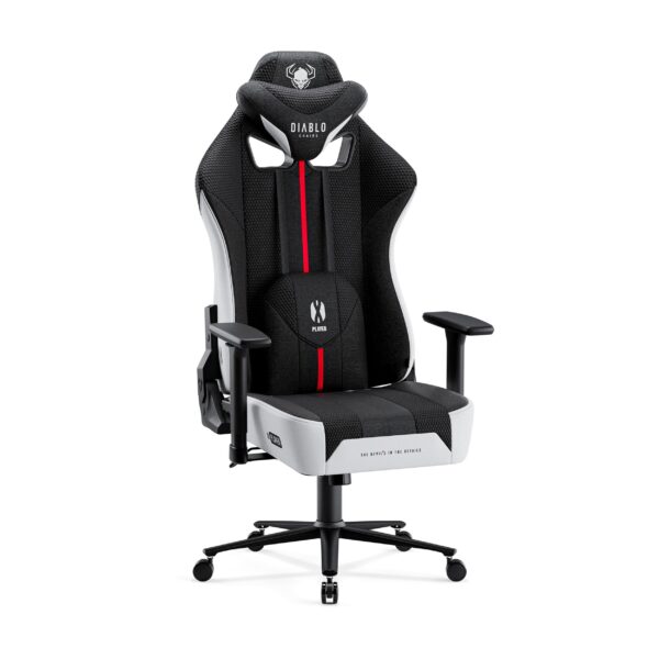 5212dde17aa8130f1645e075f58a6773728ff258 Materiałowy fotel gamingowy Diablo X-Player 2.0 Normal Size, biało-czarny