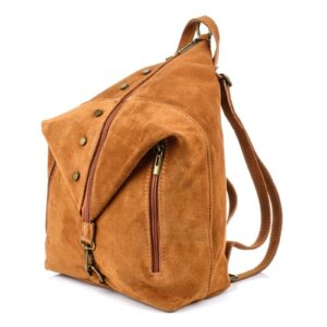bc32b9bfcb8331e2cb9568da2abdd8a7f4c984f9 Camel Włoski Stylowy Plecak Damski Skórzany Zamsz A4 W14