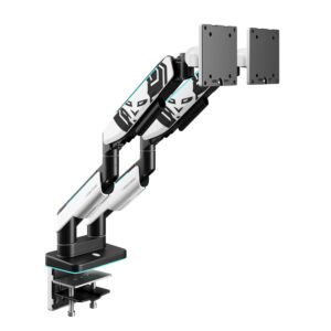 e9b2203a0767a22a535334189629300c60a4a2d6 Podwójny uchwyt na monitory 35 cali, biało-czarny X-Arm Dual RGB