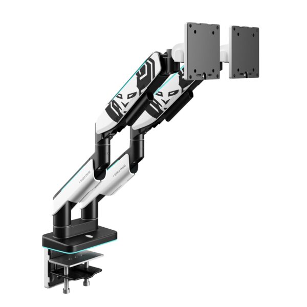 e9b2203a0767a22a535334189629300c60a4a2d6 Podwójny uchwyt na monitory 35 cali, biało-czarny X-Arm Dual RGB