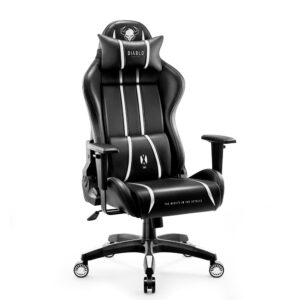 f41ebccba47b41cbf840f78c7944de62337cf3e3 Fotel gamingowy Diablo X-One 2.0 King Size, czarno-biały