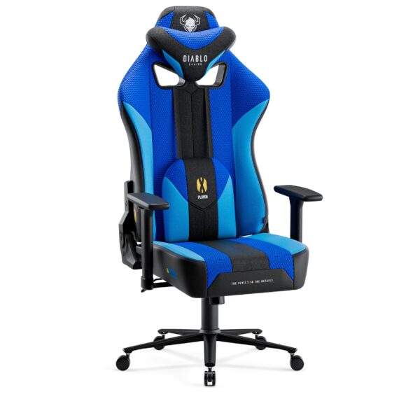 f619accd7577b1616b0546217515385c134f44a0 Materiałowy fotel gamingowy Diablo X-Player 2.0 King Size, Frost Black