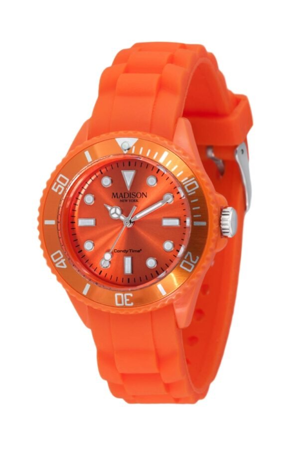 00b2b9c0ee236840cfd3cb596e7d20f66ee59bb9 Zegarek MADISON L4167-04. Kwarcowy, Kolor pomarańczowy. Unisex.