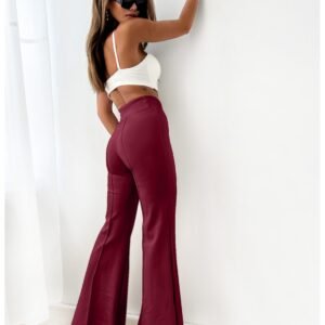 0e5ae729c79092c36a7be65da647ab9847a5139c Dopasowane spodnie dzwony modelujące MERRY – bordowe