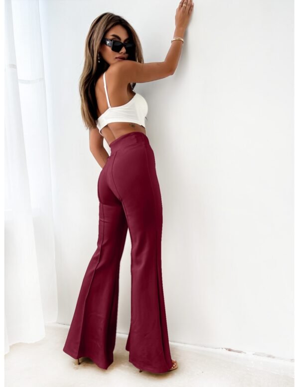 0e5ae729c79092c36a7be65da647ab9847a5139c Dopasowane spodnie dzwony modelujące MERRY – bordowe
