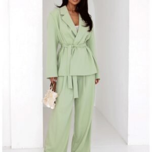 0f04d23199bb904a7c4b70e4842680380efb0cb1 Eleganckie spodnie z szerokimi nogawkami ALAIA – pistacjowe