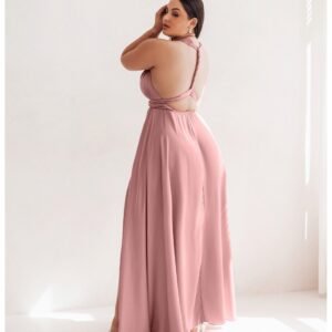 1989b4e63a77f3b64c154f4355fb3c7308d4f03d Sukienka PLUS SIZE maxi wiązana na wiele sposobów IMPERIA – brudny róż