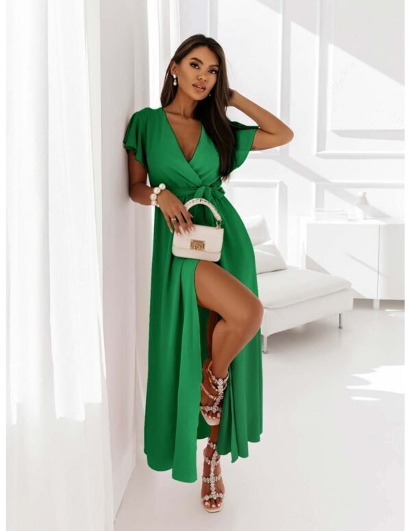 42bd064caa69f9e748c89ddec222f42c74d02e12 Elegancka sukienka maxi CAROLINE – zielona