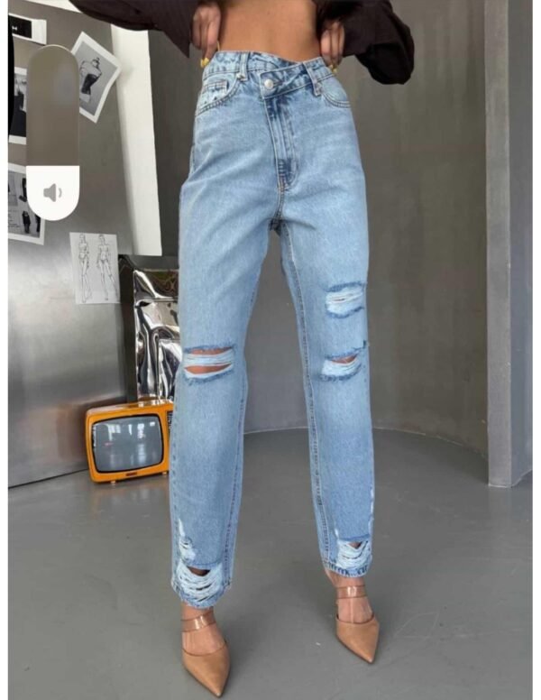 47c08755cec00fee6a6df948894ad4a72b2e0b23-2 Jeansy mom fit z przetarciami KEANU – jeans