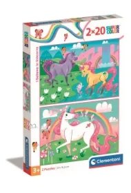 490f3fde5a2518d068b4ba512e6e4b8ca08edd8c Puzzle 2×20 el. SuperColor. Jednorożce