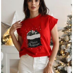 5214e9197fcff5488d12fbecabb3ef6649748a1e T-shirt z motywem świątecznym KLAUS czerwony – wzór 2