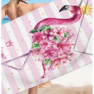55ccc2f2dfbaa3bd9505b2e3ecaa74b84ce234b8 Stylowy plażowy ręcznik w flaminga – wzór 2