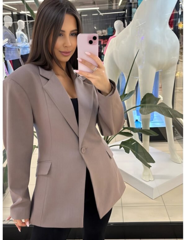 670ff96b6e5e611d8ce17a39c8435e1c33d05b90 Taliowana marynarka z wiskozy SINTIA – cappuccino
