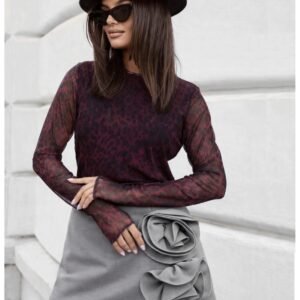 6c4134a0f2e627f227ebdd2c4617f6d19010c9f8 Stylowe spódnicospodenki z ozdobnymi różami LUXA – szare