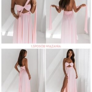 7385ab5196be7ebe9184f019f8e4e3aa16e9d3c0 Sukienka maxi wiązana na wiele sposobów – ELSA – butelkowa zieleń
