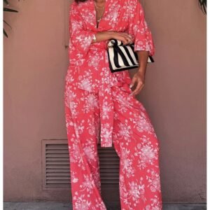 7fab3993a132acb7536380b13d93e9027b3ee20d Wiskozowy komplet koszula kimono i spodnie LARAH – wzór 3