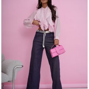 850afff626bf670a9c2958ee41779fd120452d79-1 Bawełniane szerokie spodnie denim CADEN – granatowe