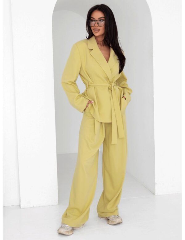 8f7f6232cbd2aa124e55ed626b1c8a680af699fb Eleganckie spodnie z szerokimi nogawkami ALAIA – oliwkowe