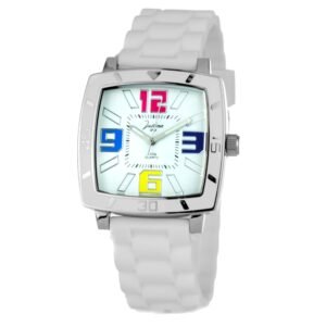 94b266b82f7d5966457e8b0715ded3df0a4150a8 Zegarek JUSTINA 21971B. Kwarcowy, Kolor biały. Unisex.