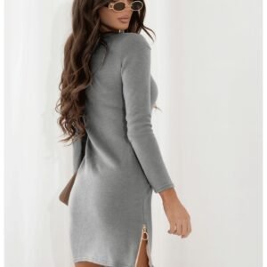 a1822a68d391c6dc7f8d3349682928b8f617e2c5 Dzianinowa sukienka mini LIRAEL – szara