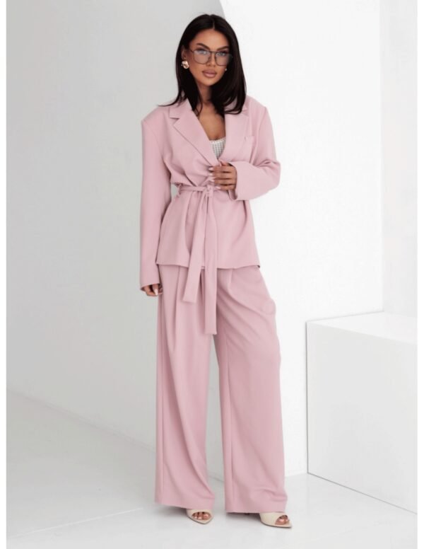 f318be18e949da45b449274b7e6b44a57cebca9e Eleganckie spodnie z szerokimi nogawkami ALAIA – brudny róż