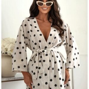 f862d20223f512e243ebce48159e8debd1ea06d9 Bawełniany komplet 2w1 kimono i spodenki WYNNE – wzór 1