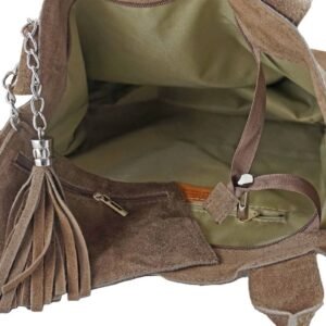 018dfd4a9383ce1fcaf1b767738cf6cb544ae305 Shopper bag – torebka damska zamszowa – Zielona ciemna