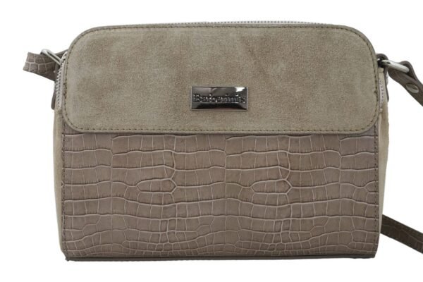 046a707c731d627f586b462f0187ca0fa33e0161 Stylowa torebka crossbody trzykomorowa skórzana – Beżowa
