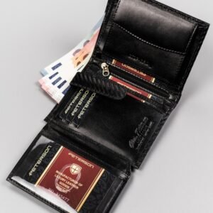 0fdcd34a3d77893742c69d4226aef6532388704b Skórzany portfel na zamek z powłoką carbon – Peterson