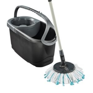 1082881fc655fd7adbb5ae3d61741c44a12d1431 CLEAN TWIST Disc Mop Ergo Black, do wszystkich gładkich podłóg