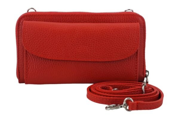 1623a5372ea6d6621f06bb8d3de4d16564812665 Portfel z etui na telefon ze skóry licowej – Czerwony jasny