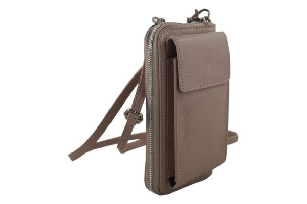 1b40a41a975c32625ae70d25cb40be7babce4a6d Portfel / etui na telefon ze skóry naturalnej – Różowy pudrowy