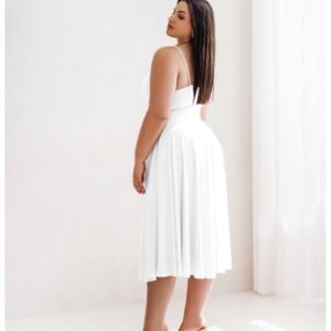 20e7f35c61a3f3ec0f562fbdc417ce5eada61eb2-1 Sukienka midi PLUS SIZE na ramiączkach AGNES – biała