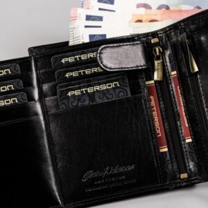 467f8a97513a2606b70b84a65ee0afdf74a3da84 Skórzany portfel męski na karty — Peterson
