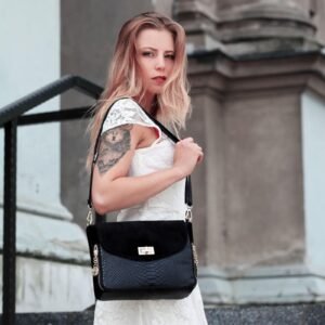 511d30b21e3cd0bfe0b6fe64db3f32bca3516bc0 Vera Pelle damska listonoszka skóra krokodyla torebka przez ramię elegancka