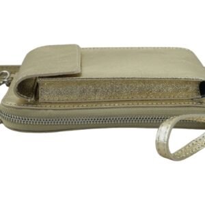 668999cf230d97f5570c71fbfb2546e197c9b979 Portfel / etui na telefon ze skóry metalizowanej – Złoty