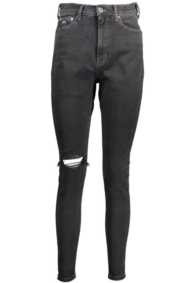 7752b2cb69e5635f455a3f527f9431e2334dfd4d TOMMY HILFIGER Jeansy Damskie Spodnie Rurki z Wysokim Stanem Logo Bawełna
