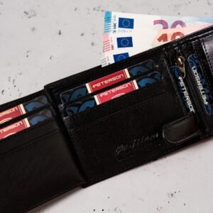 7a324fa3de5f0b50a0959e8e9fe9738c9e07f17b Poziomy portfel męski z ozdobnym tłoczeniem — Peterson