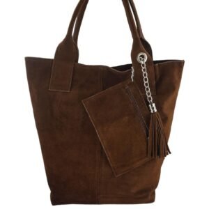 7edb613832b9d9c9bde4e02d9b36593ae76fd567 Shopper bag – torebka damska zamszowa – Brązowa