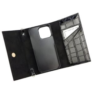 9f6d9a10e00d8573e4fbce683a9b057b4b399146 Lakierowane etui skórzane MiaMore L1784 do iPhone 13 Pro