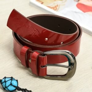 ad975623ea8675d78186bef56ba96792147ee846 Beltimore skórzany damski pasek do spodni 4 cm czerwony A71 : Kolory – czerwony, Rozmiar pasków – r.100-115 cm