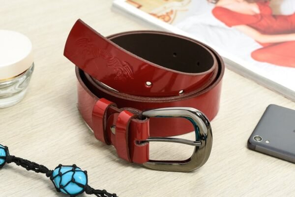 ad975623ea8675d78186bef56ba96792147ee846 Beltimore skórzany damski pasek do spodni 4 cm czerwony A71 : Kolory – czerwony, Rozmiar pasków – r.100-115 cm