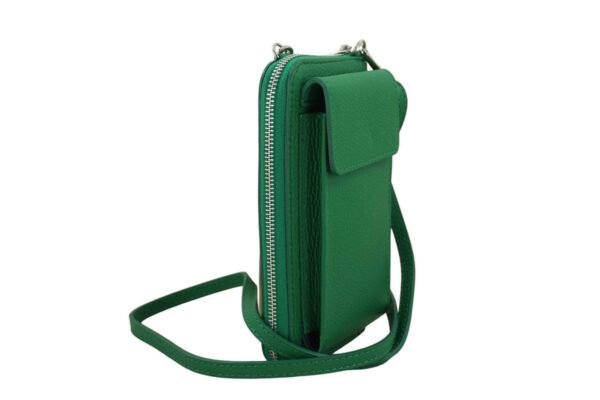 b369c972083110aa5051e3426e92c97f4bcce234 Portfel / etui na telefon ze skóry naturalnej – Zielony jasny