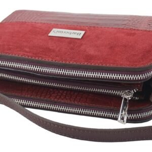 ca5ee41c9aace85c127d7030f347c0f3ba837807 Stylowa torebka crossbody trzykomorowa – Bordowa