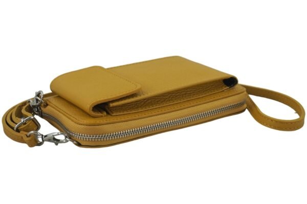 d9266621730e6ab3686fd53bc772073de5f15815 Portfel / etui na telefon ze skóry naturalnej – Żółty ciemny