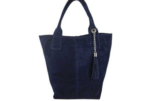 da4949c30a0bf2595f62fdeb4669f9b5ac99e32e Shopper bag – torebka damska zamszowa – Granatowa